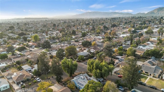 drone / aerial view with a mountain view