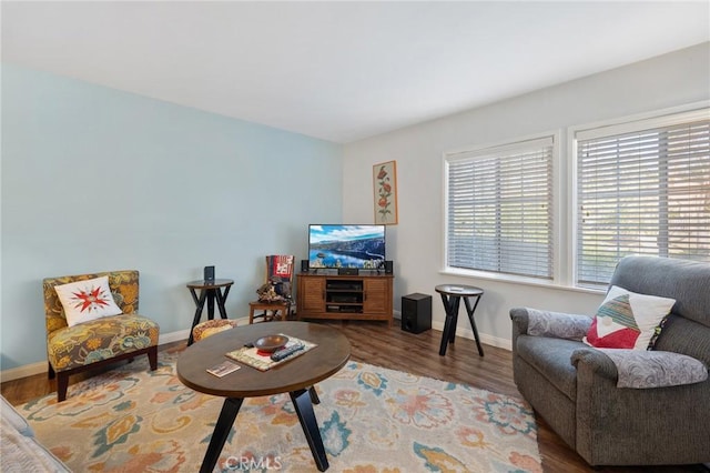 living room featuring light hardwood / wood-style floors