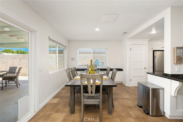 view of dining area