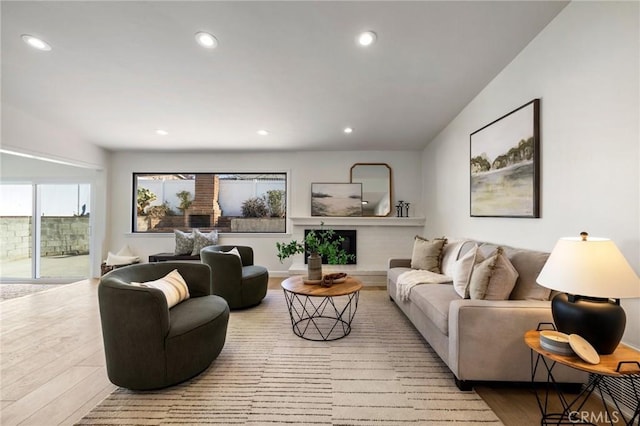 living room featuring light hardwood / wood-style floors