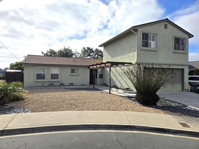 view of front property with a garage