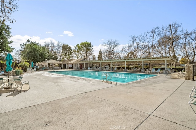 view of pool featuring a patio