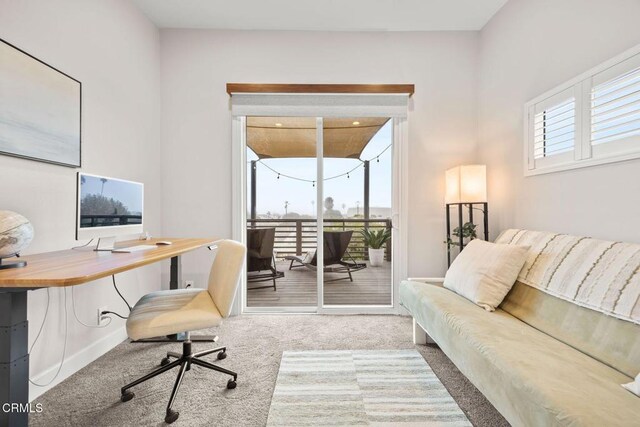 office area with carpet floors and a wealth of natural light