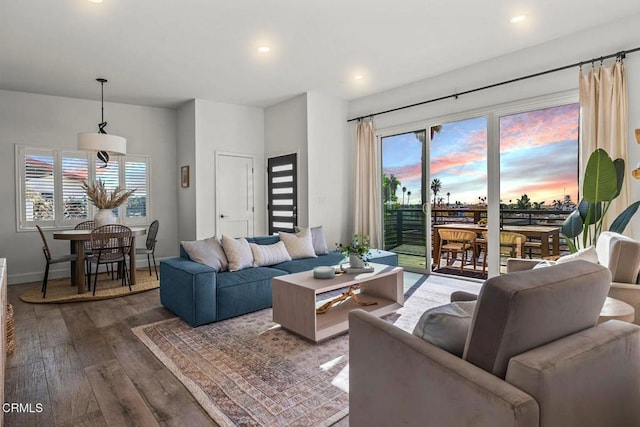 living room featuring hardwood / wood-style floors