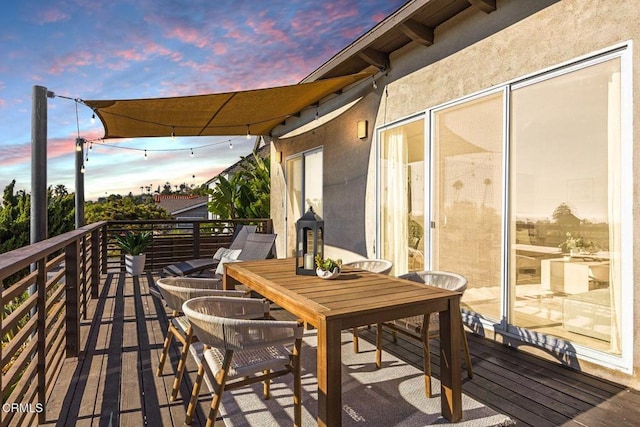 view of deck at dusk