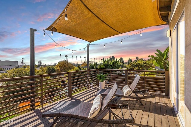 view of deck at dusk