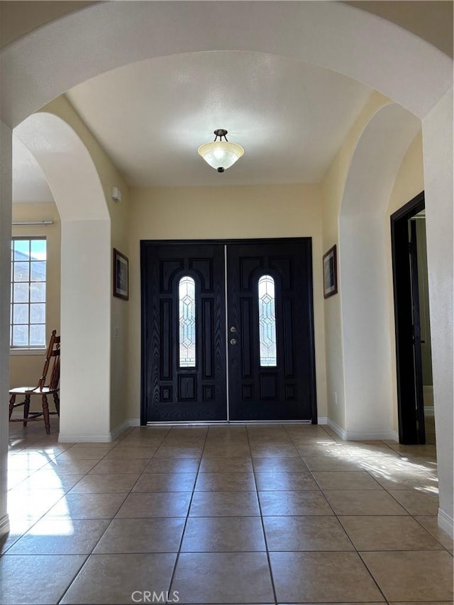 view of tiled foyer