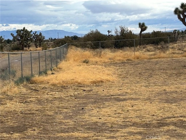 view of yard with a mountain view and a rural view