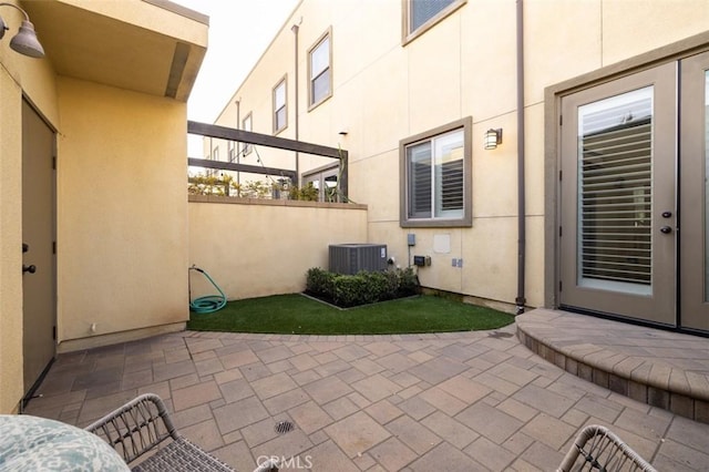 view of patio featuring central AC