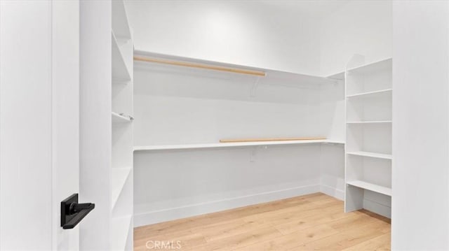 walk in closet featuring hardwood / wood-style floors