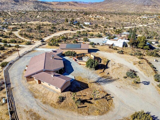 drone / aerial view with a mountain view