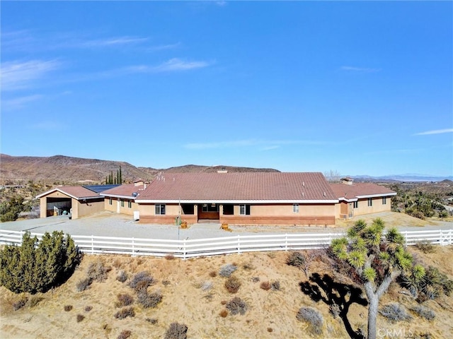 exterior space with a mountain view