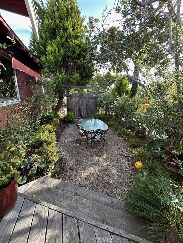 view of yard featuring a deck