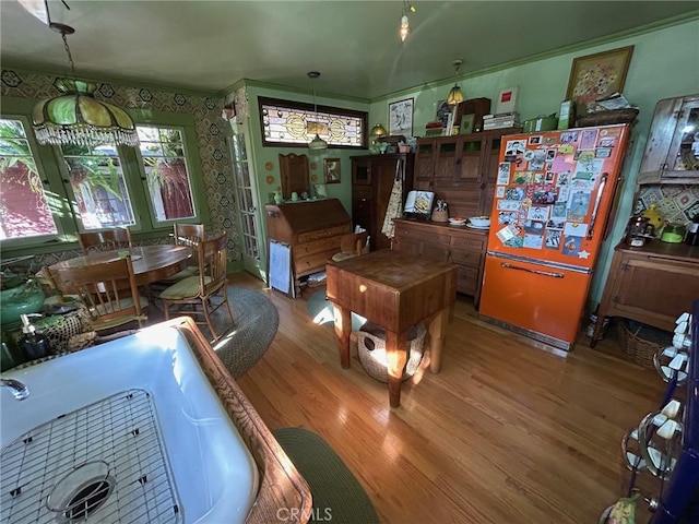 interior space with hardwood / wood-style floors