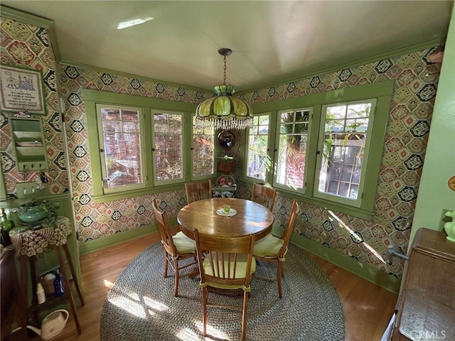 dining room with hardwood / wood-style floors