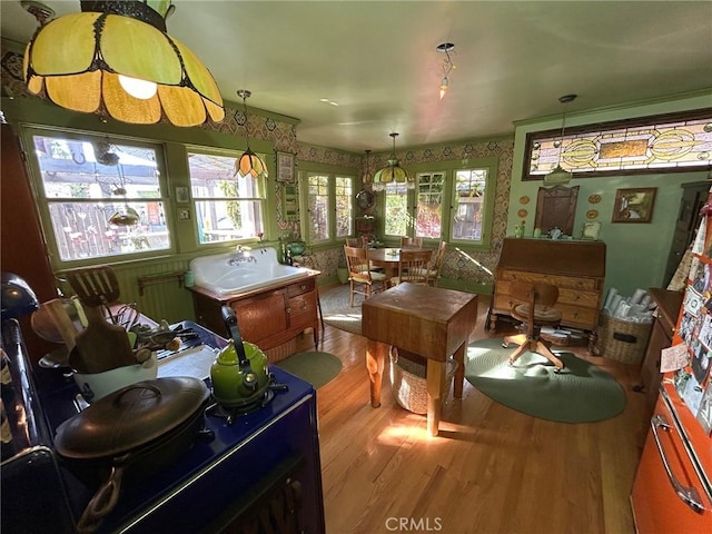 miscellaneous room featuring hardwood / wood-style flooring