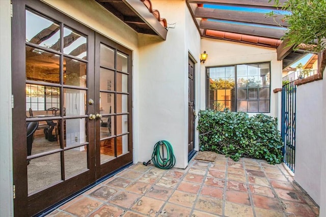 exterior space with french doors