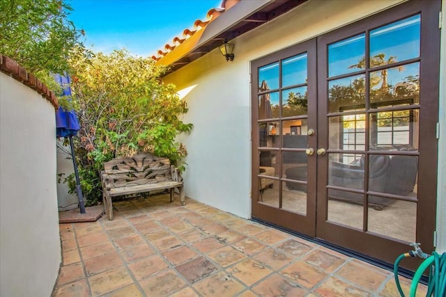 view of patio / terrace featuring french doors