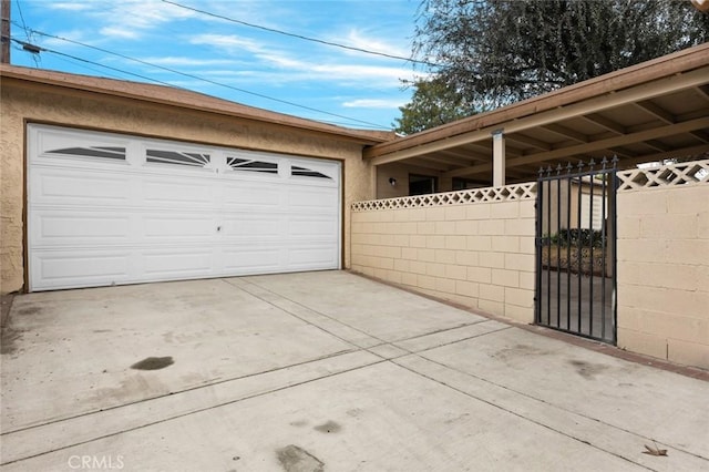 view of garage