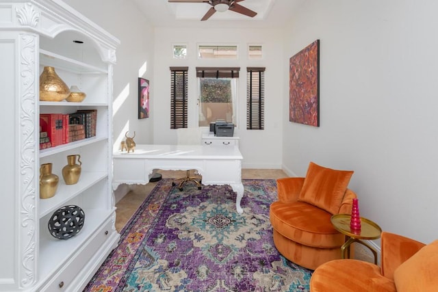 office featuring ceiling fan