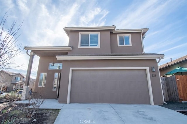 view of front property with a garage