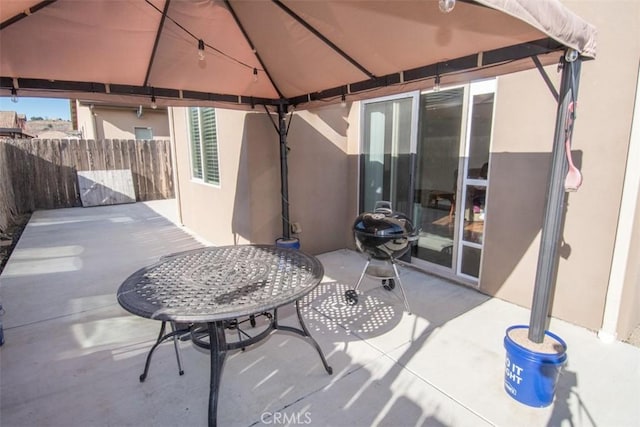 view of patio with a gazebo