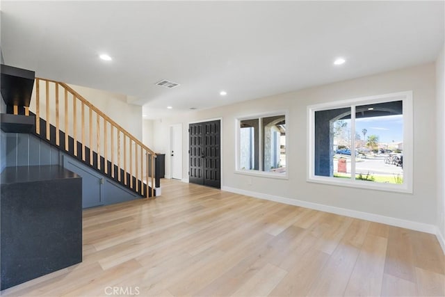 interior space with light wood-type flooring