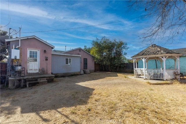 view of yard with a gazebo