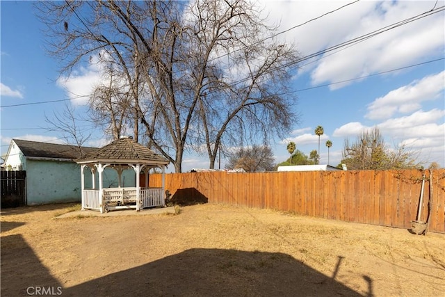 view of yard with a gazebo