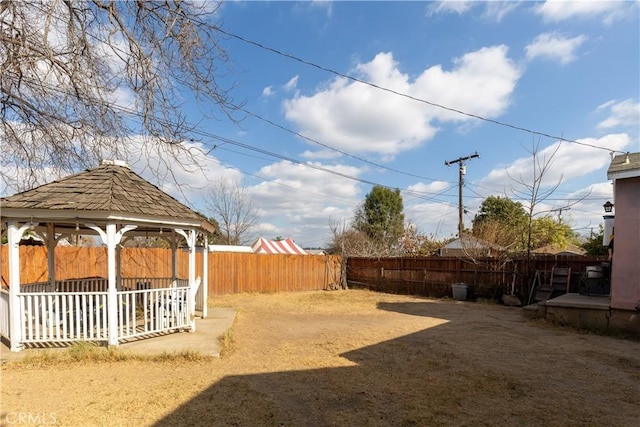 view of yard featuring a gazebo