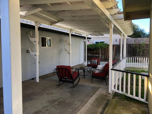 view of patio featuring an outdoor hangout area