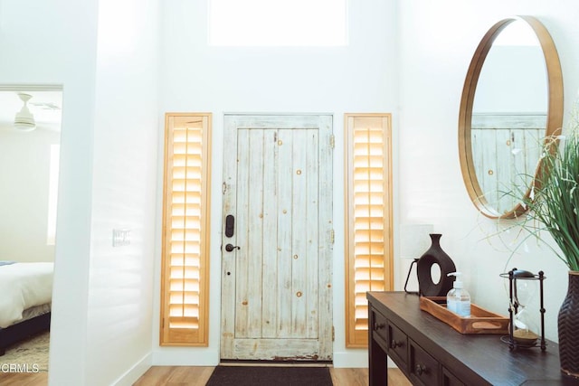 entryway featuring light hardwood / wood-style flooring