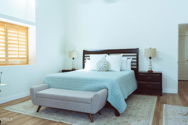 bedroom featuring light hardwood / wood-style flooring