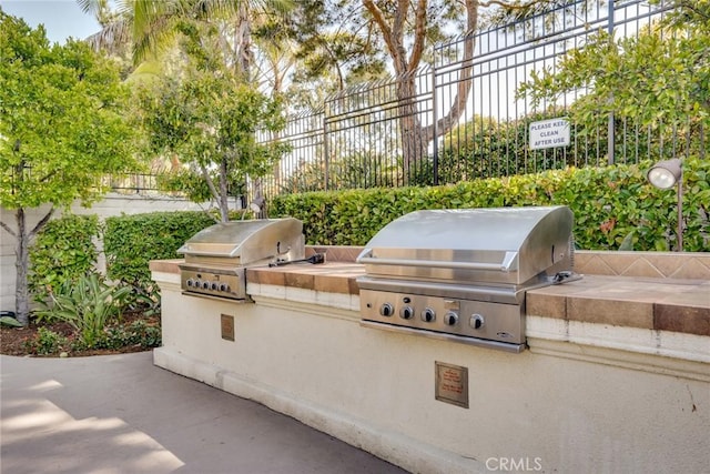 view of patio / terrace with exterior kitchen and grilling area