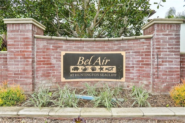 view of community sign