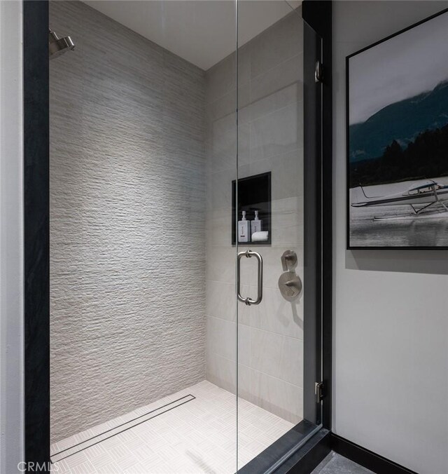 bathroom featuring walk in shower