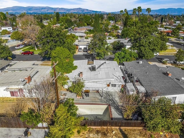 bird's eye view featuring a mountain view