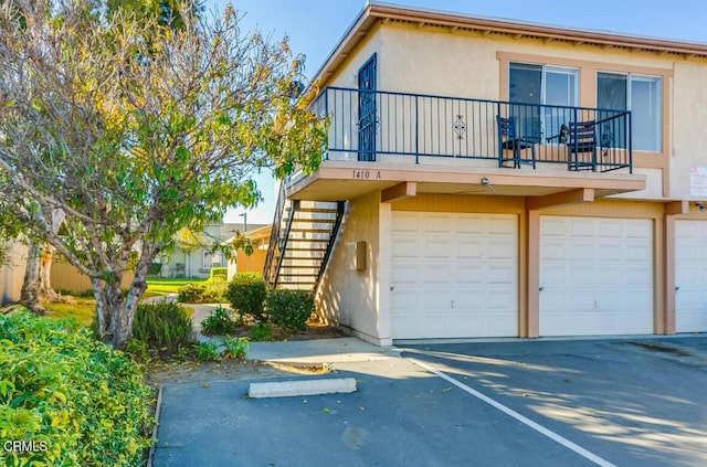 exterior space featuring a garage