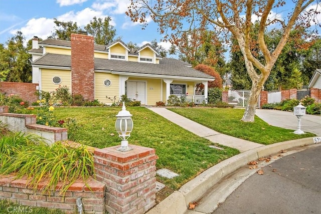 view of front of property with a front yard