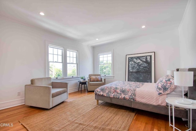 bedroom featuring light hardwood / wood-style floors