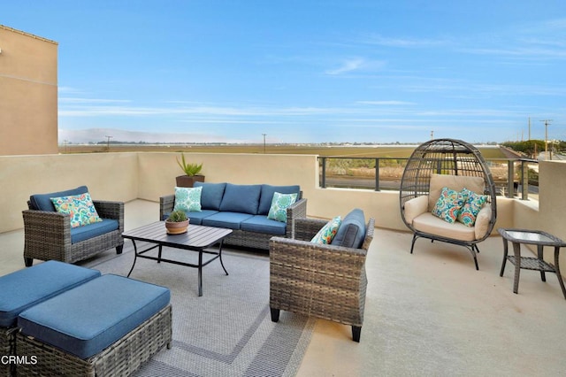 view of patio featuring an outdoor hangout area