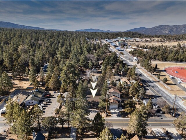 aerial view featuring a mountain view