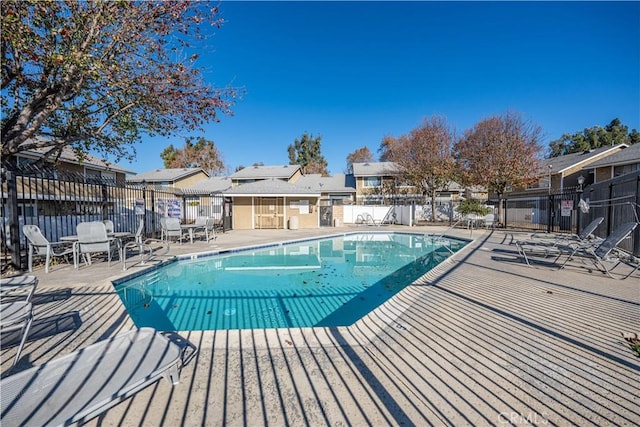 view of pool featuring a patio area