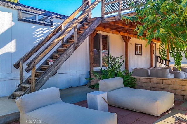 view of patio featuring a deck