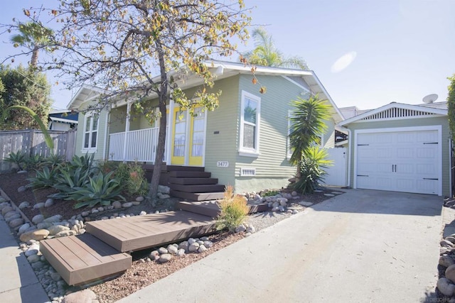 view of front of home featuring covered porch