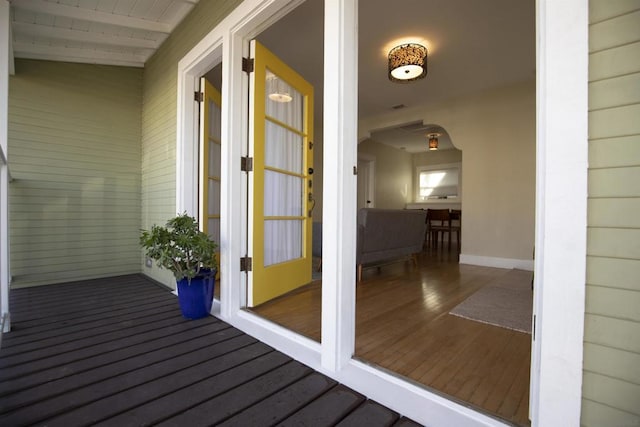 exterior space featuring french doors