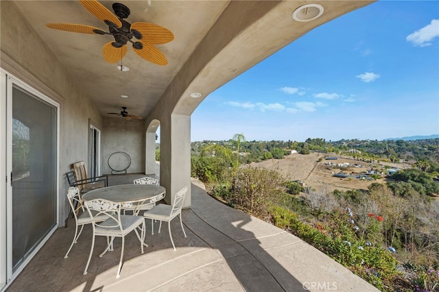 2240 Aqua Hill Rd, Fallbrook, CA 92028 - view of patio / terrace with a ceiling fan and outdoor dining area