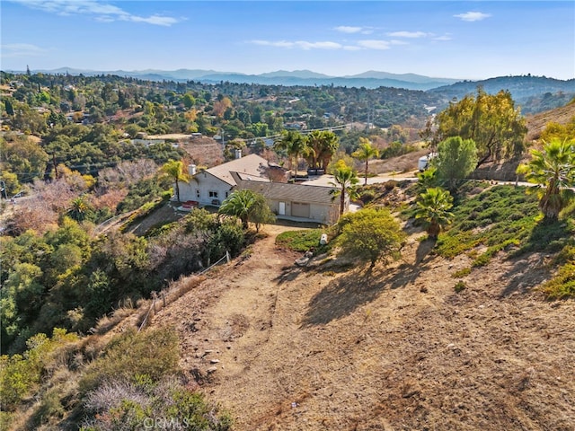 bird's eye view with a mountain view