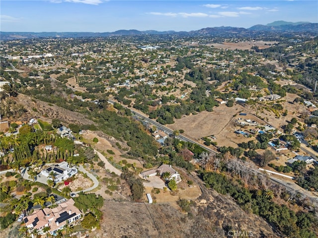 aerial view with a mountain view