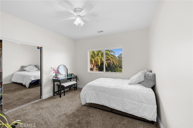 2240 Aqua Hill Rd, Fallbrook, CA 92028 - carpeted bedroom featuring ceiling fan and baseboards
